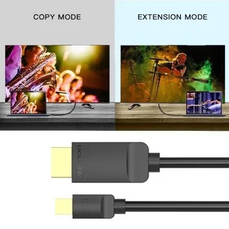 Vention Cable conversor Mini DisplayPort macho a DisplayPort macho 2m Negro